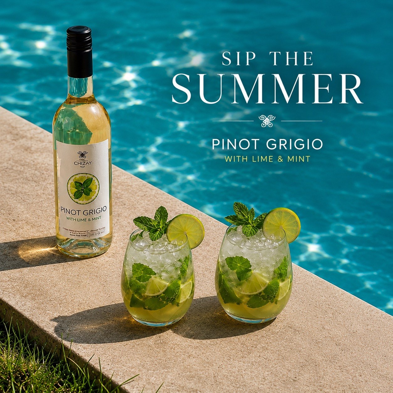 Wine Cocktail with Lime & Mint