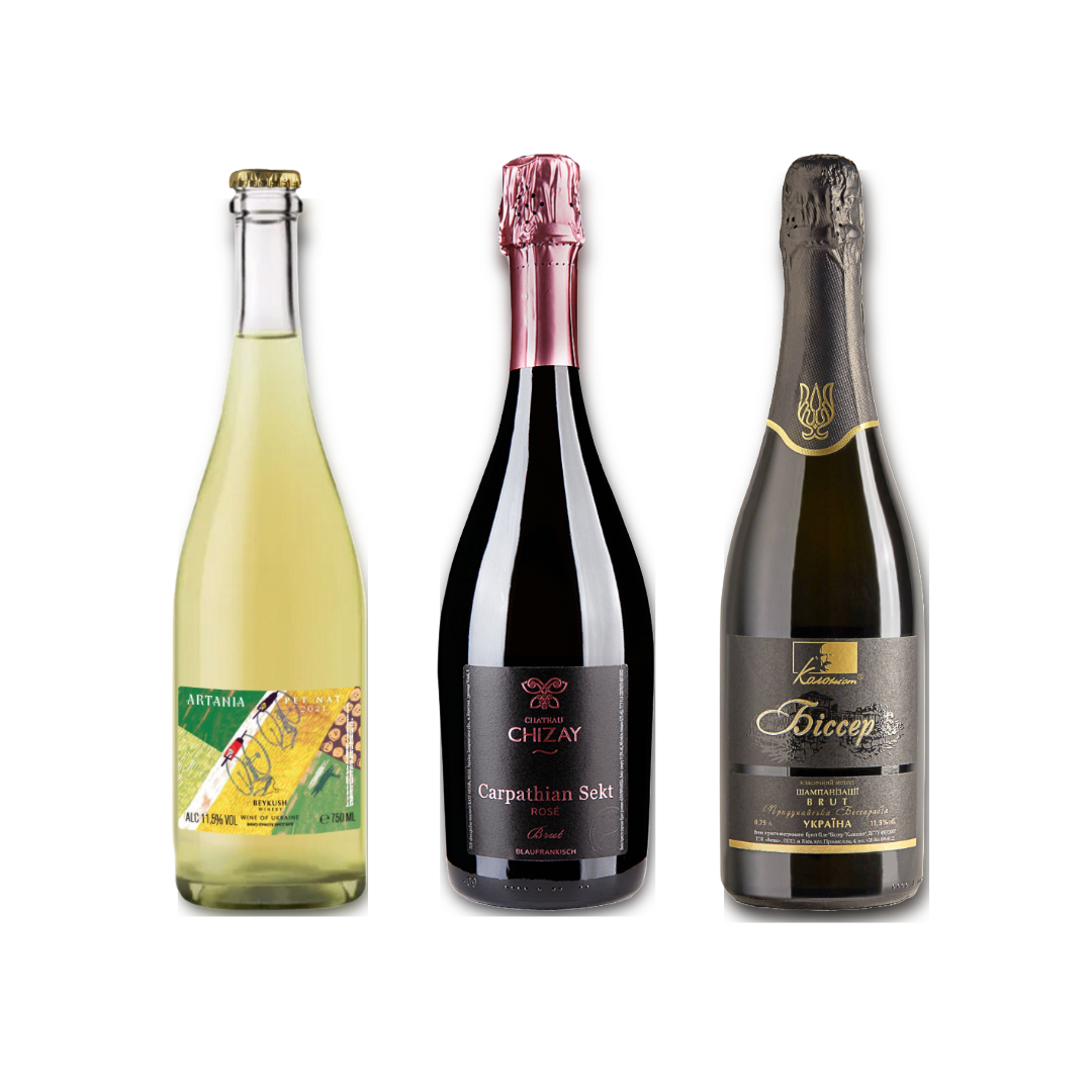 selection of sparkling wines from Ukraine