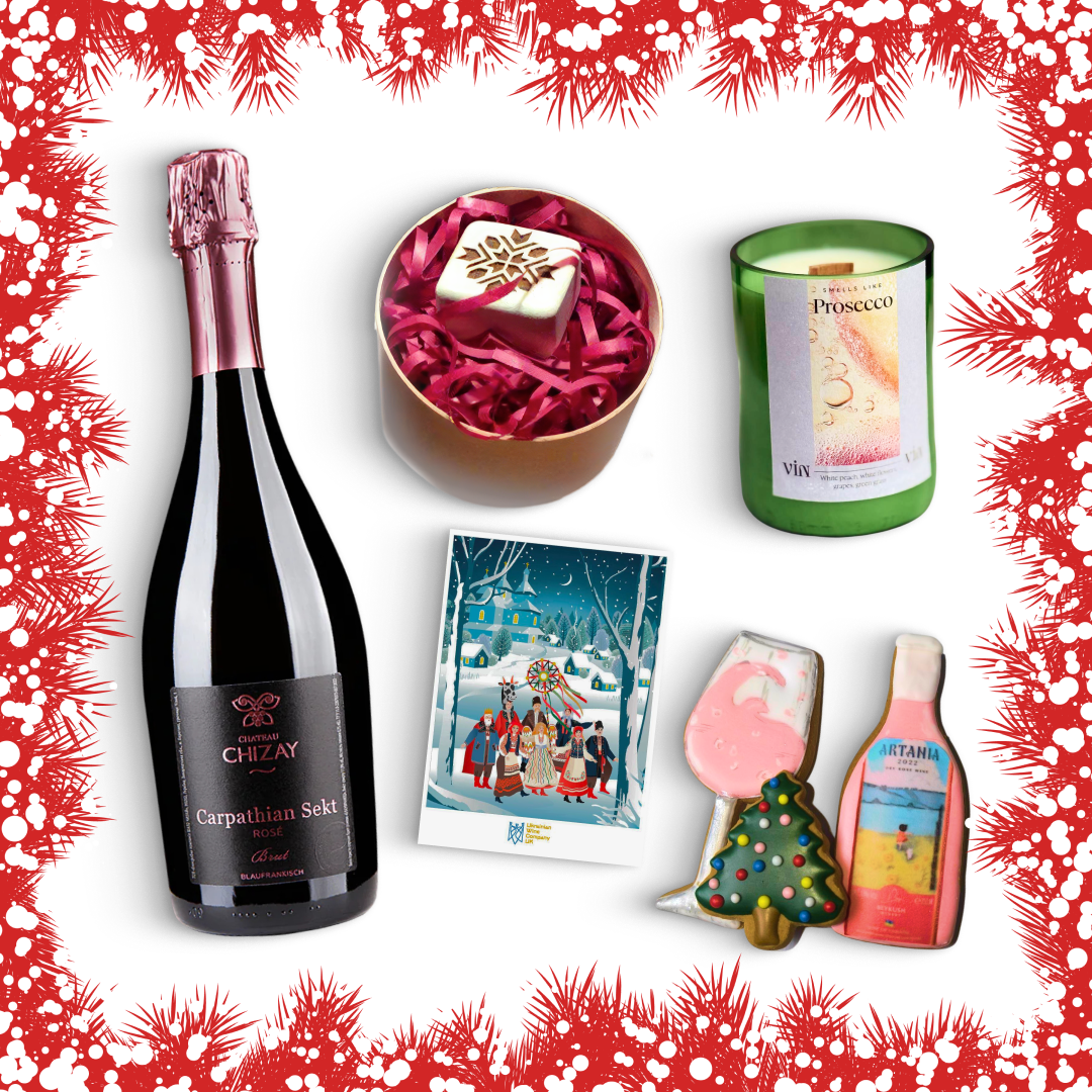 Christmas Gift Box With Sparkling Wine